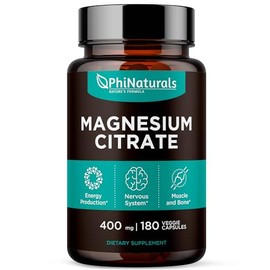 Citrato de Magnesio 400 mg 180 cápsulas por Phi Naturals