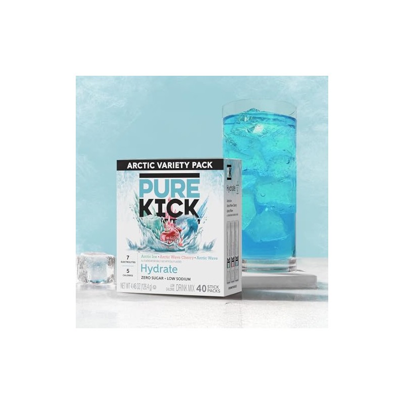 Pure Kick Arctic hydration Variety pack Singles to Go Powdered