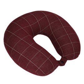 Betz Relax, travel pillow, travel neck pillow, filling, micro beads, check, colour: dark red