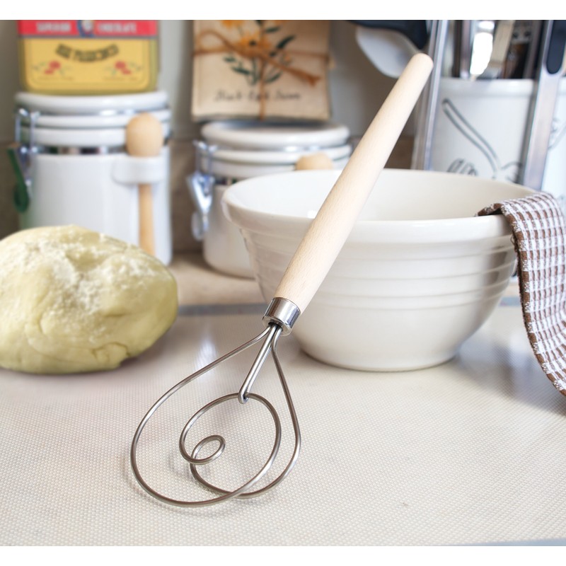 Fox Run 5836 Danish Dough Whisk, Stainless Steel/Wood