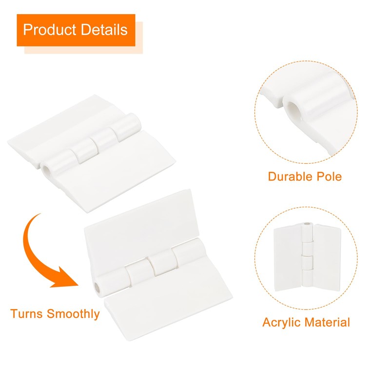 QUARKZMAN Pack of 2 Acrylic Hinges, 3 x 1.77 Inch