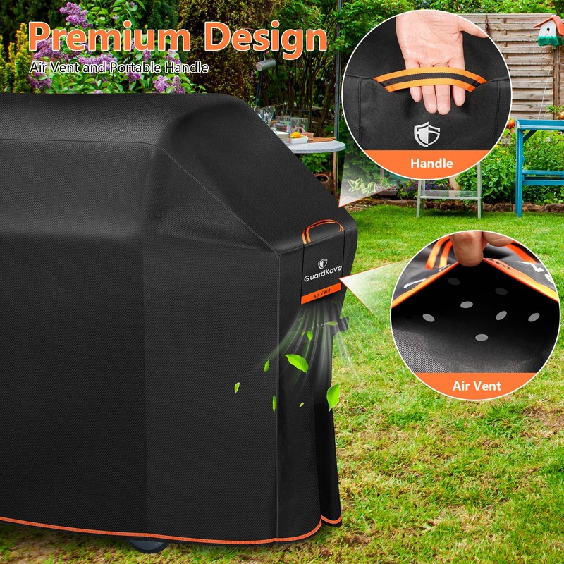 [Upgraded 1000D Heavy Duty Fabric] 58 inch Grill Cover for