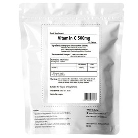 Vitamin C Tablets 500mg x 120 - Vegan, High Strength, Immune System Support, Reduction in Tiredness & Fatigue, Skin, Bone, Teeth Health