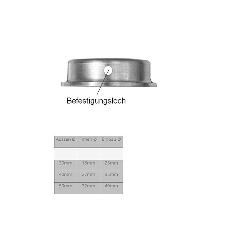 Onpira 50 mm stainless steel recessed handle, shell handle, furniture