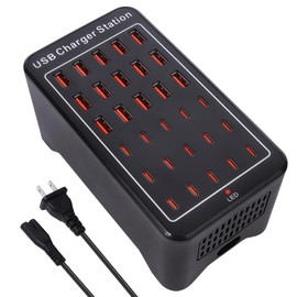 Yoodarmx 150W(30A) USB Charging Station, 30-Port USB C Charger Block, Multiple Desktop/Wall Fast Charger with Intelligent Protection Compatible with iPhone, iPad, Tablets, Smartphones