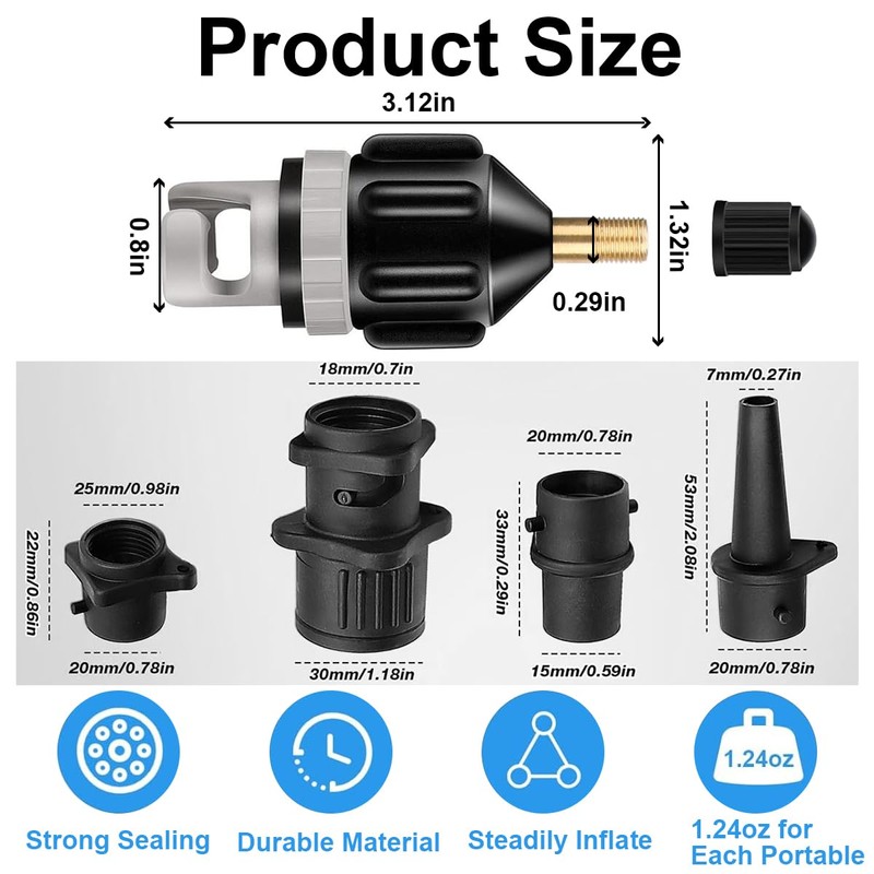 Uqingo Stand Up Paddle Board Pump Accessory Set, Sup Adapter