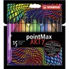 Nylon Tip Writing Pen - STABILO PointMax Wallet of 15