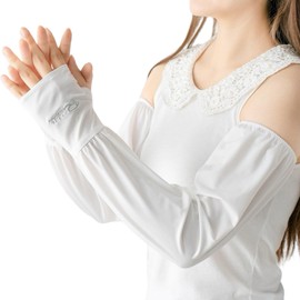 Lalapala Arm Cover, Women's, UV Protection, 99.9%, Summer, Arm Sleeve, Loose, Sun Protection, UPF50+, Cool to Touch, Arm Cover, Ice Silk, Sweat Absorbent, Quick Drying, Anti-Slip, Good Touch