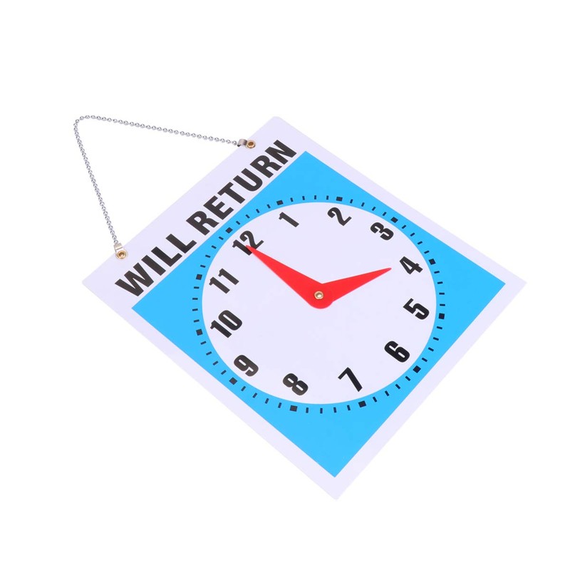 NUOBESTY Will Clock Office Hours Sign Open And Closed Board