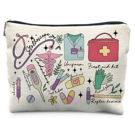 KBRCT Medical Assistant Accessories Makeup Bag for Women, Medical Assistants Week Appreciation Gifts, Nurse Gifts Cosmetic Bag for Purse, Nursing Stuff Makeup Zipper Pouch