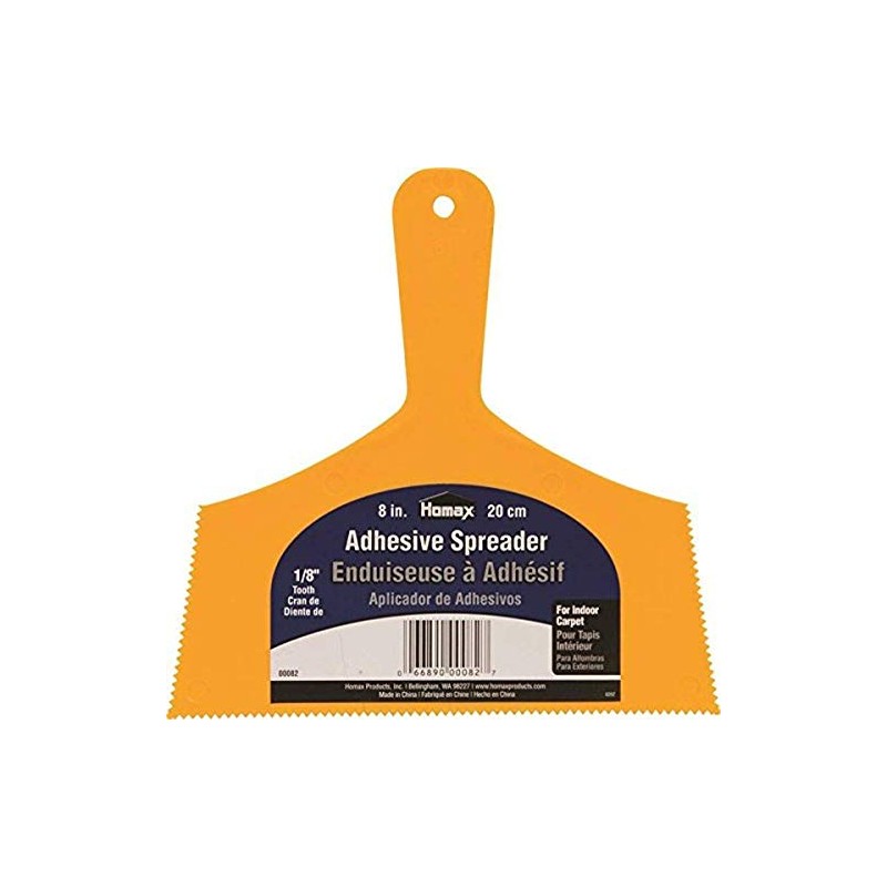 Homax Adhesive Spreader, Yellow, 8", 1/8" Tooth, Spreader for Indoor