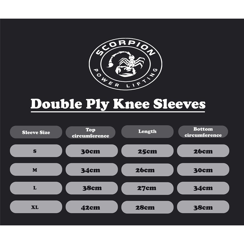 Scorpion Power Lifting Double Ply Titan Knee Sleeves Supportive Elastic