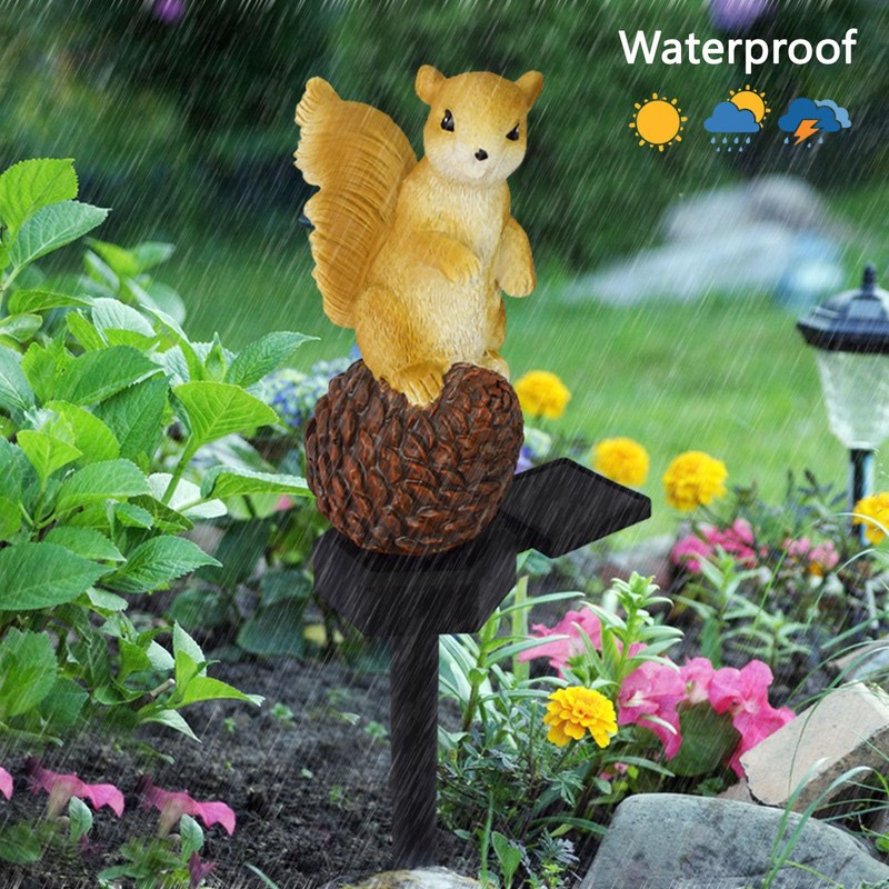 Solar Garden Lights, Squirrel Solar Powered LED Outdoor Decor Light,