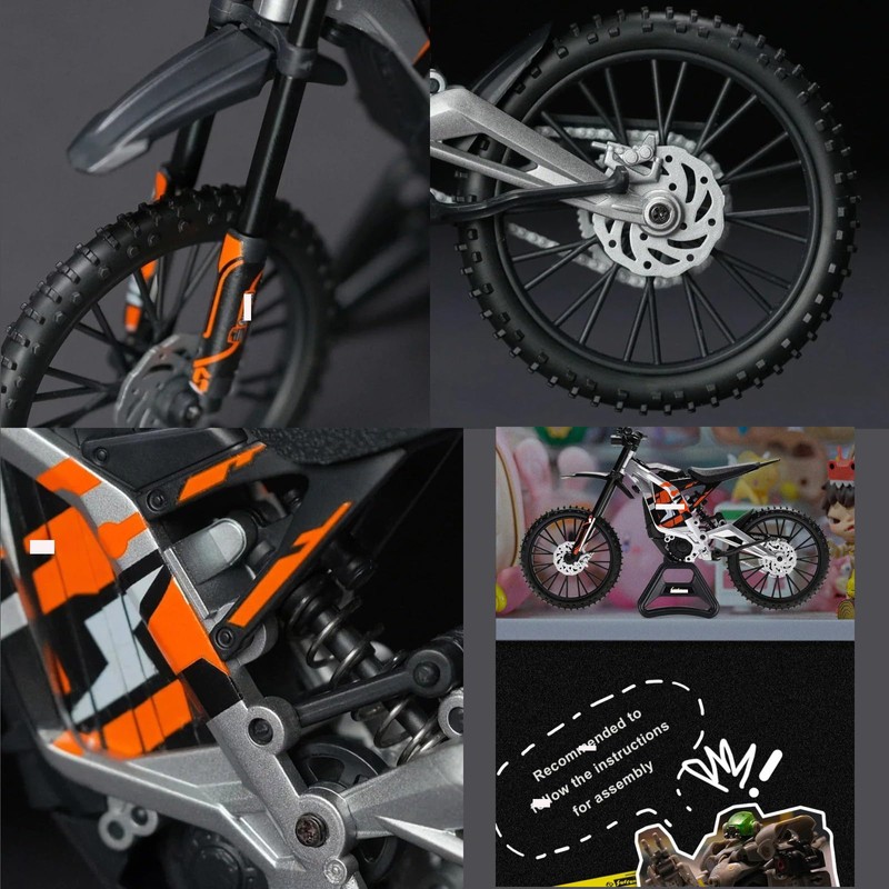 1/12 Alloy Dirt Bike Model Assembled Adult DIY Motorcycle Handcrafted