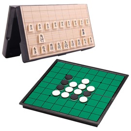 Smilerain Shogi Board Set, Magnet, Othelo, Shogi, Board Game Travel, Beginner, Shogi Set, Set of 2, Magnetic, Chess Board with Folding Storage, Checkerboard with Folding Storage