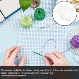 Plastic Canvas Sheets, Pack of 6 Cross Stitch Plastic Mesh, Plastic Fabric Canvas Sheets, Plastic Mesh Canvas Sheet, for Embroidery, Crafts, Knitting and Crochet, 33.5 x 26 cm, Transparent