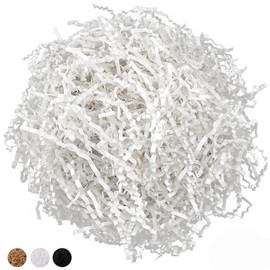 Crinkle Paper Filler 5.2 oz, Crinkle Cut Paper Shred Filler Shredded TissueRaffia Grass Paper for Gift Basket Packing Bag Filler (White)