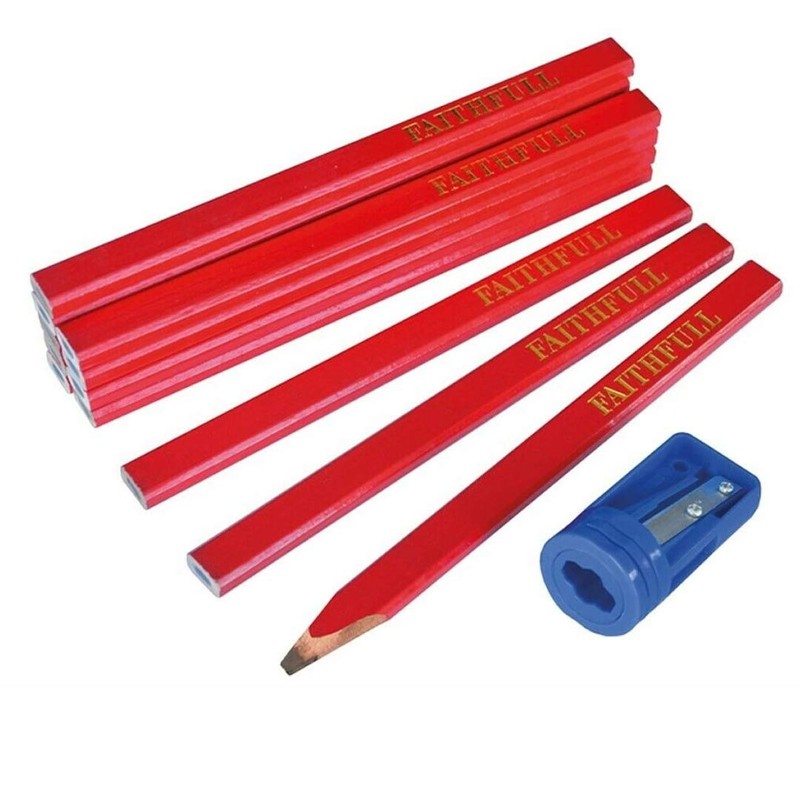Faithfull FAICPRKIT Carpenters Pencil Kit Red - Medium (Pack of