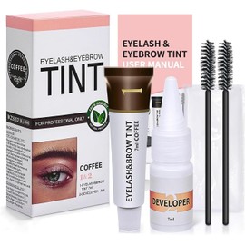 Tinte Para Cejas y Pestañas, Mascara Tinte Fijador para Cejas Gel de Cejas Perfectas para Mujeres Maquillaje de Larga Duración Máscara de Cejas con Cepillo Cejas