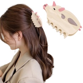 Hapdoo Pig Hair Clips, Cute Farm Animal Hair Claw Clip for Women Girls, Acetate Funny Western Farm Country Hair Accessories Gift