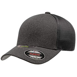 Flexfit Melange Unipanel Trucker Cap, Dark Grey, Small-Medium