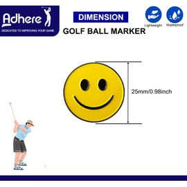 Adhere Golf Ball Markers Assorted Designs Unique Smile Logo Enamel Pack of 10 A Premium Golf Accessories (10pcs Smile)