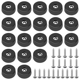 mxuteuk 40Pieces Rubber Feet for Cutting Board with Stainless Washer and Screws, 1 inch Non Slip Rubber Bumper Feet for Furniture, Electronics, Tables, Sofas