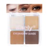 HHLTOH Powder Eyeshadow Quad, Light Medium Beige Brown Matte Eye