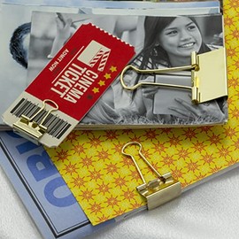 Officemate 31022 Clips para carpeta, dorados, varios tamaños, 30 clips en tina