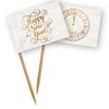 Folat 04449 50 Party Picks White with Gold Print Happy