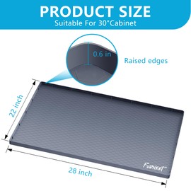 Furneet Under Sink Mat for Kitchen Waterproof, 28" x 22" Silicone Under Sink Liner, Under Sink Cabinet Organizers and Storage, Kitchen Sink and Cabinet Protector, Under Sink Tray for Bathroom(Grey)