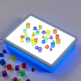 Odoorgames Bright LED Light Box - Light Table for Kids, Color & Light Discovery, Artistic Exploration and Creative Play (Blue)