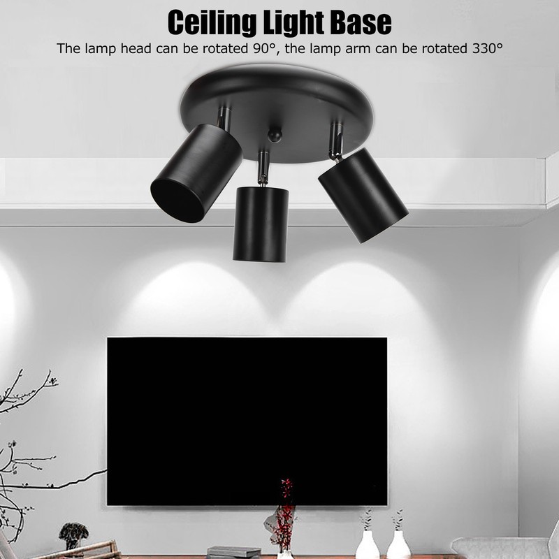 GU10 Ceiling Spotlight Holder 3 Head Rotating Lamp Base Fixture