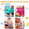 Baby Wrist Rattle Foot Finder Socks 4Pcs,Newborn Sensory Learning Toys