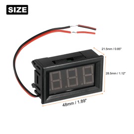 sourcing map LED Voltmeter Voltage Tester DC4.5V-30V 2-Wires Red Blue Green Display Screen 0.56 Inch for Electronic Production Pack of 3