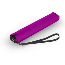 Knirps US.050 Ultra Light Slim Manual Open Close Rain Umbrella - Compact Umbrella For Backpack - Windproof Travel Rain Umbrella for Adults - 90cm Diameter Retractable Umbrella with Carrying Case,Berry