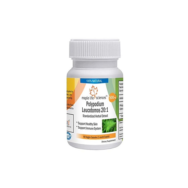 Polypodium Leucotomos 20:1 Extract - 500mg - 60 Vegan Capsules