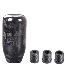 muge racing Gear Shift Knob,Universal Carbon Fiber Forged Pattern Car Manual Gear Shift Knob with 3 Adapters