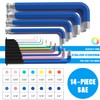 KJE 14-Piece Extra Long Jumbo Hex Key Allen Wrench Set,