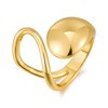 WOWORAMA Chunky Gold Dome Rings for Women Double Wire Band
