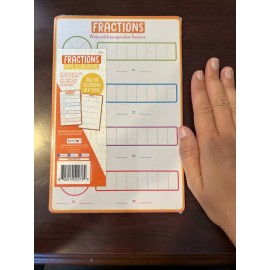 Bendon fractions dry erase board, Wipe Clean, 6in.x 9inch. Double Sided- NEW