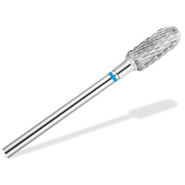 Nail Cutter Bit Carbide Grinder Cylinder Shape with Medium Cross Toothing Carbide Cutter for Milling Old Modelling in Gel or Acrylic Manicure Attachment for Electric Grinders (Blue)
