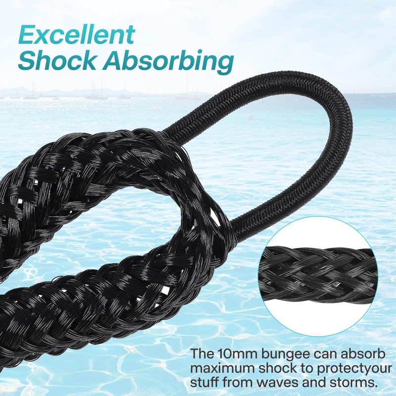 Bungee Dock Lines - Boat Ropes for Docking with 316