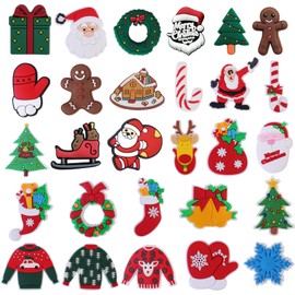 Christmas Charms for Kids Adult Shoe Charms for Funny Christmas Charms Pins Anime Badges Boys Women Girls Shoe Decoration Charms Cute Charms Accessories Charms Summer Shoe-28Pcs