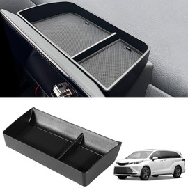 yboueo for 2023 Toyota Sienna Center Console Dash Storage Tray Compatible with Toyota Sienna 2023 2022 2021 Accessories Dashboard Organizer Box Tissue Glasses Holder