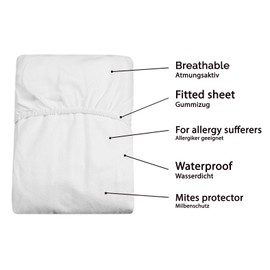 'ZOLLNER® Watertight Case Hotel Linen Specialist for Mattress sizes 90 x 200 – 100 x 200 cm or 70 x 40 cm Basic Care ", white, 100/200