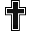 Handmade Cross Religious decal sticker, black removable vinyl dining room