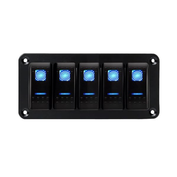 MIIGII MIIGII 5 Gang Rocker Switch Panel with 5 Pin