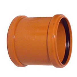 Soil Pipe 110 mm - Straight Coupler - Push-Fit - Underground - Brown 4" Sewerage
