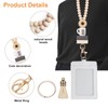 JAONLD Lanyard with Card Case, Neck Strap, Key, Natural Wood